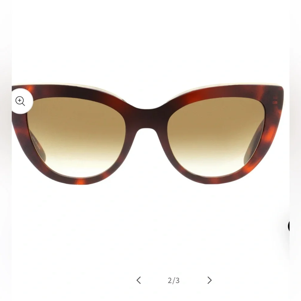 Longchamp 518 Red Havana Tortoiseshell Cat Eye Sunglasses,Gold Temple Accent NIC